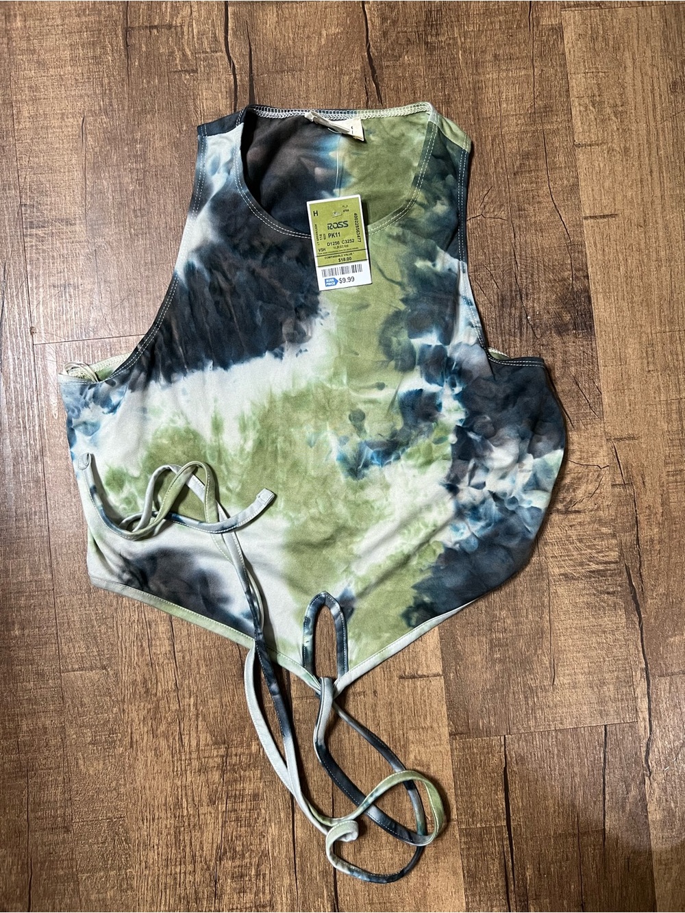 Tie-Dye Green & Blue Women’s Criss Cross Top